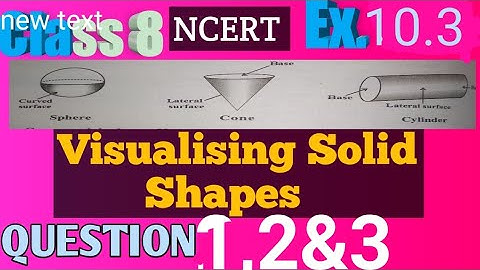 Class 8 Question 1,2,3 Ex. 10.3 chapter 10(visualising Solid Shapes )