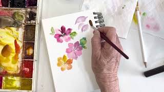 Paint watercolor SIMPLE AND FUN little flowers, REALLY!