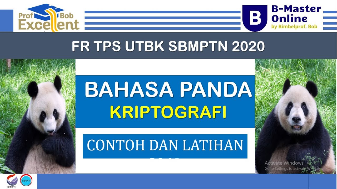 FR SOAL TPS UTBK 2020 : Bahasa Panda (Kriptografi) #TPSDoang#