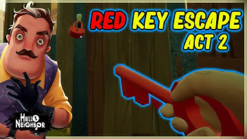 Start To Finish Red Key Escape In Hello Neighbor - How To Complete Act 2 Guide - Turn Water To Ice