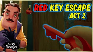 Start To Finish Red Key Escape In Hello Neighbor - How To Complete Act 2 Guide - Turn Water To Ice