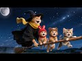 A Shocking Halloween Night Mama Cat Turns Into A Witch Scaring Ginger Sisters Stray Kitten