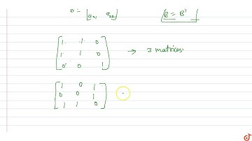 Let A be the set of all  `3 xx 3` symmetric matrices all of whose entries are either 0 or 1.