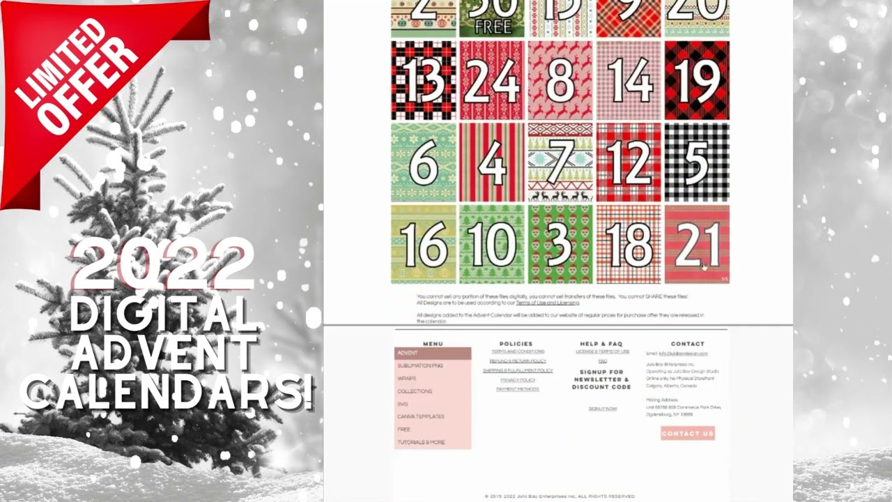 2022 Digital Sublimation Advent Calendar - 1 New PNG Digital File a Day for  December - YouTube