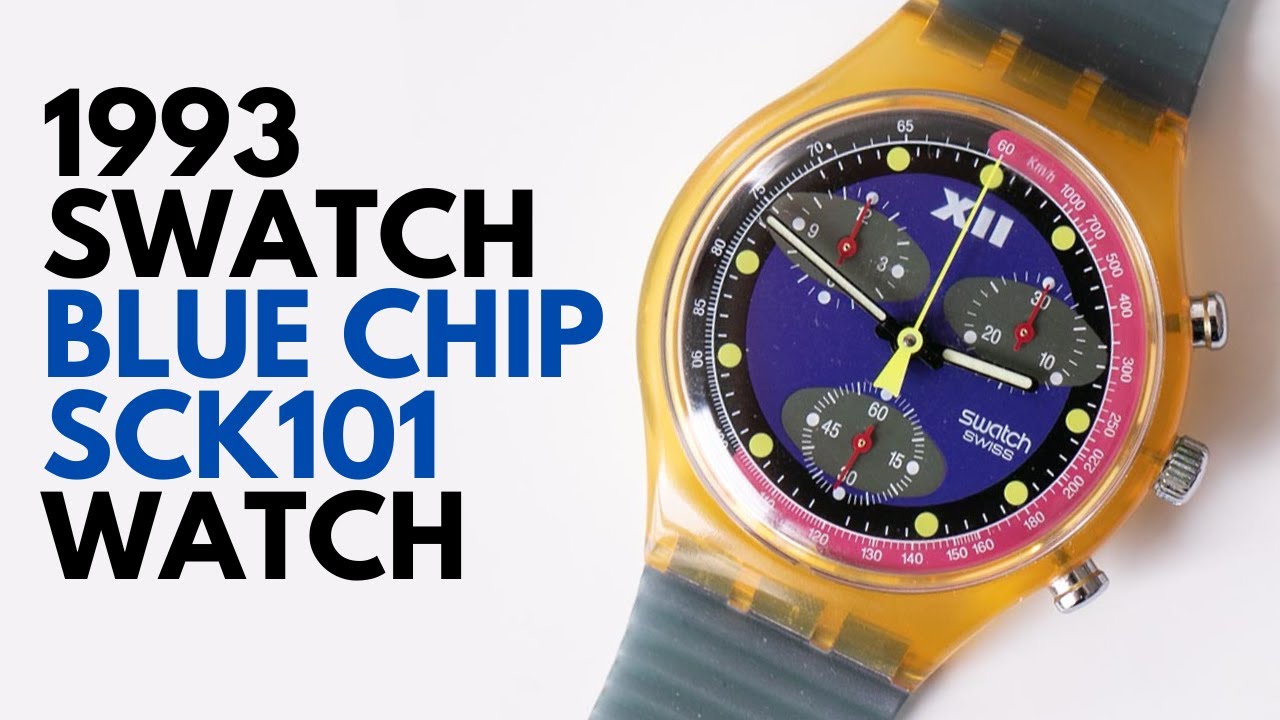 スオッチ クロノ Swatch CHRONO Blue chip SCK101 1993 Swatch SCK101 BLUE CHIP Chronograph Watch with Box and
