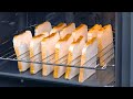 Put 12 bread slices upright in a wire rack  turn on the oven  tasty toasted sandwiches