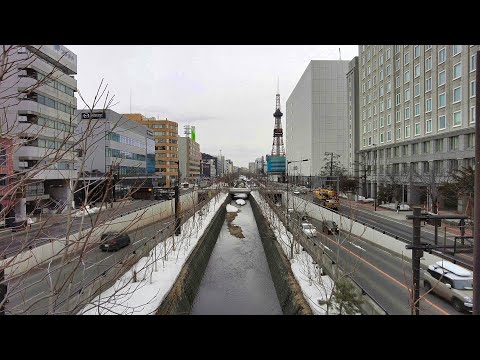 【4K】2022 日本 北海道 札幌 中央区 さっぽろテレビ塔→北区 創成川通 散策【Binaural Audio】