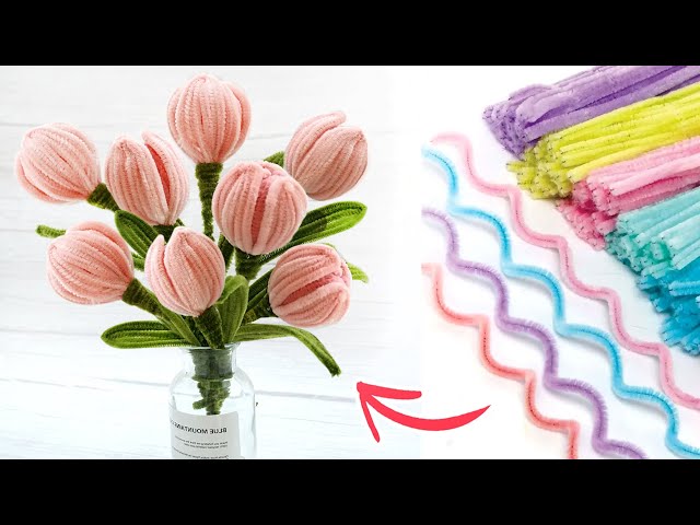 Easy Pipe Cleaner Tulips  How to make Pipe Cleaner Tulip Flowers 