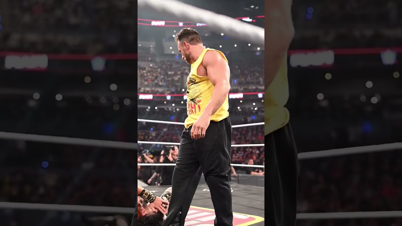 After his successful title defense against Penta, Roman Reigns gets DROPPED by LA Knight 😮😮🫨 #WWERaw