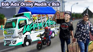 NGAKAK PAKAI MOD TRUK WAHYU ABADI 02 KETEMU ORANG MUDIK - BUSSID screenshot 5