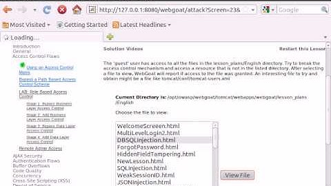 WebGoat v5.3 - Access Control Flaws - Bypass a Path Based Access Control Scheme