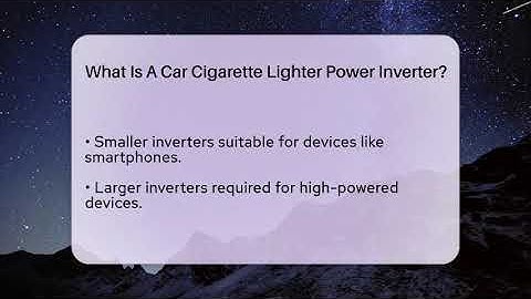 What Is A Car Cigarette Lighter Power Inverter? - Talking Tech Trends