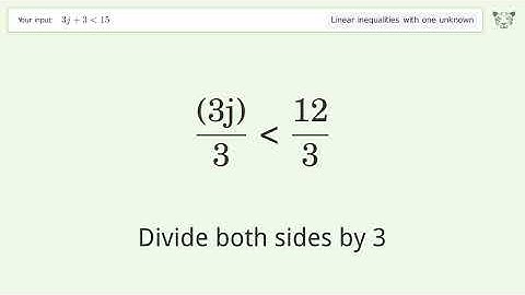 Solving Linear Inequalities: 3j+3 is Smaller Than 15