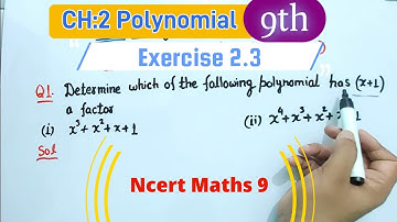 Ex 2.3 Q1 class 9 Maths NCERT | Polynomial class 9 Exercise 2.3 (New book) Cbse pattern