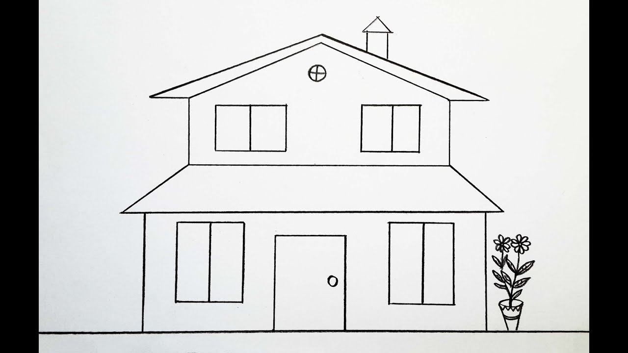House drawing tutorial । House ki drawing । সহজ ঘর অংকন। YouTube