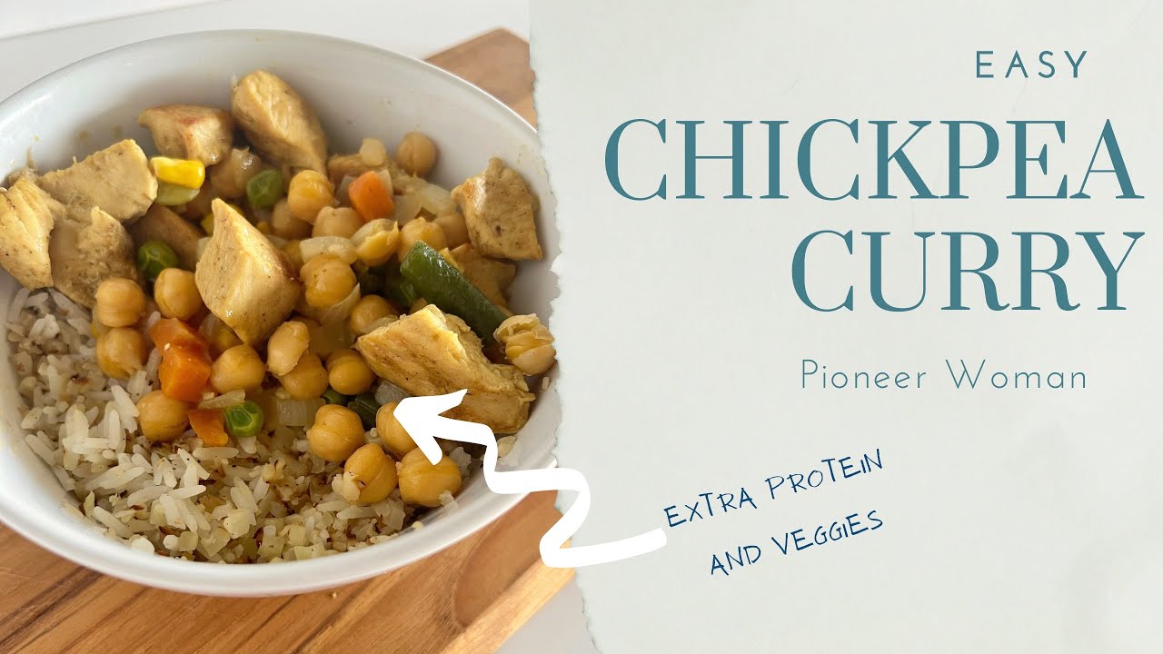 Pioneer Woman’s Chickpea+Chicken Curry with Cauliflower Ricequick