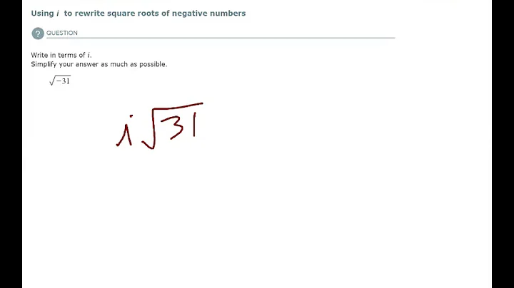 Using i to rewrite square roots of negative numbers
