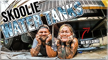 INSTALLING WATER TANKS UNDER THE BUS WITH NO WELDING! | TINY HOME SCHOOL BUS CONVERSION