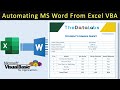 Fully Automated Student Marks Sheet (Transfer Data from Excel to Word) - A Step By Step Tutorial