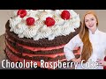 Chocolate Raspberry Lemon Cake Recipe! With Raspberry Lemon Curd Filling & Meringue topping!!
