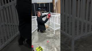 Triplet Dad makes Bunk Bed Cribs! 🤯 #diy #triplets #dad #mom #tools #woodworking