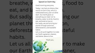 1 Minute Speech on Earth Day 🌍 | Easy Speech for Students