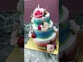 3 tier flowers cake design #cake #cakedecorating
