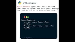 Python 💻 | Python keywords #python #coder #programming