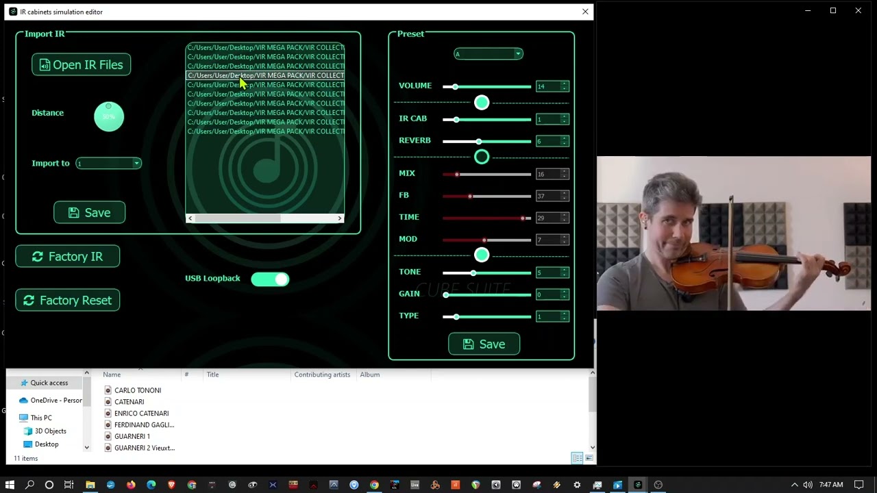 Loading Violin Impulse Responses To Cube Baby (M-VAVE CUVAVE)