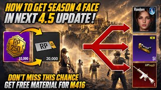 😱 Free Upgraded Gun Skin And Free Materials For New Gun | Season 4 Face Coming In Next Season |PUBGM