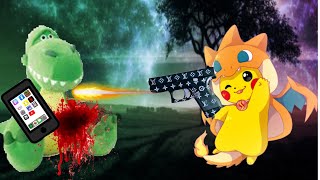 T rex battle Pikachu