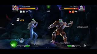 MCoC duped Dazzler vs Korg on node 40 (Mix Master, Obstinate Charge, Ticking Time Bomb)