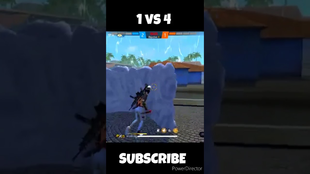 1vs 4 CS Ranked gameplay in free fire max 