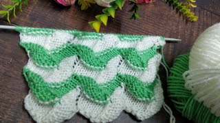 दो रंगो की आसान बुनाई, Easy 2 Colours Knitting Pattern @knittingknife