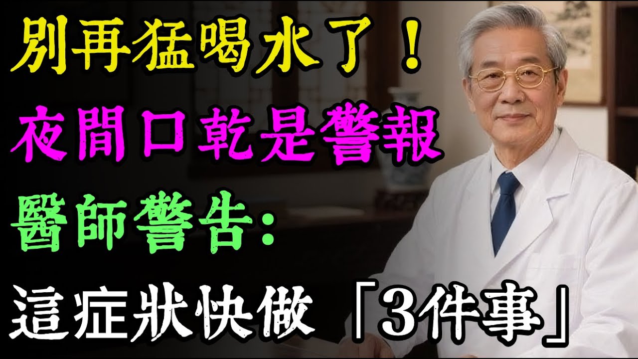 別再猛喝水了！夜間「狂口乾」恐是身體在求救！醫師警告：出現這症狀快做「3件事」，否則當心「6大重病」找上門！