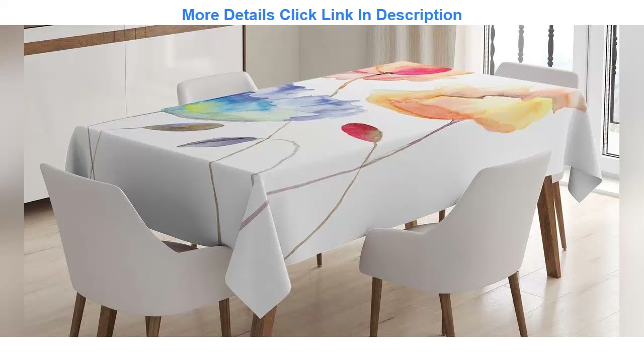 √ Ambesonne Watercolor Flower Tablecloth, Summer Flowers in Retro Style Painting Effect Nature is A