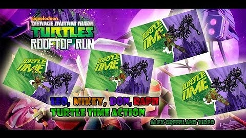 TMNT Rooftop Run - Leo, Mikey,  Don, Raph - Turtle Time Action