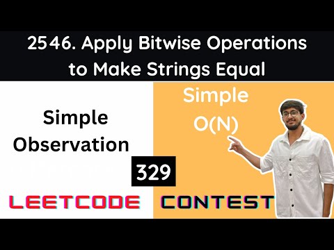 Leetcode 2546 Apply Bitwise Operations to Make Strings Equal | Hindi