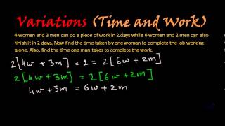 work and time math problem many to one example