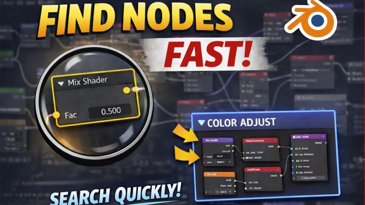 How to Search and Find Nodes in Blender Graph Editor Fast Method - YouTube