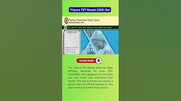 Tripura TET Result 2025 Out, Tripura TET Result Download Link Active