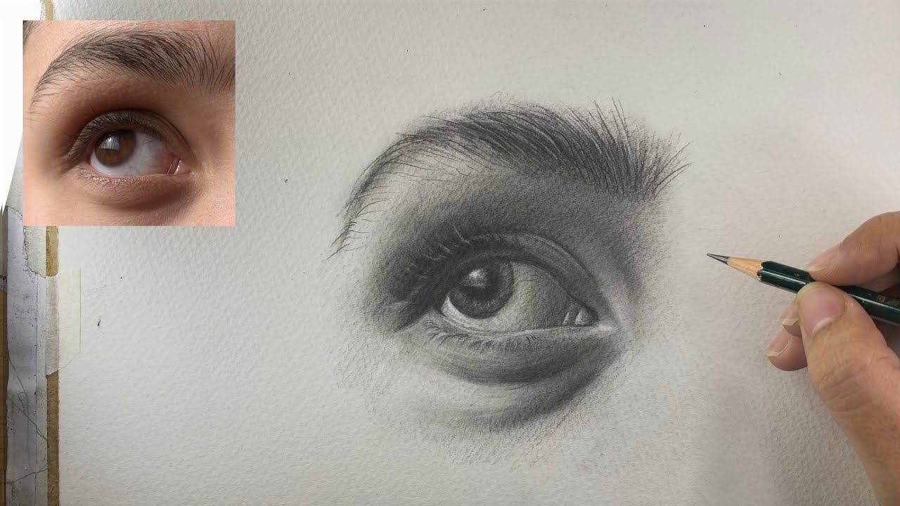Realistic Eye Drawing Tutorial for Beginners | Graphite Pencil Art