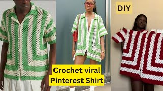 I made the famous Pinterest shirt || Crochet Granny square Unisex shirt