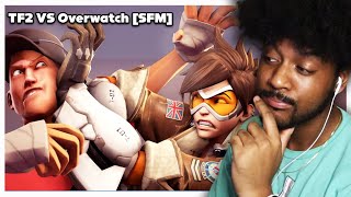 Overwatch Fan Reacts to Overwatch VS TF2 [SFM] | MansTooLit Reacts