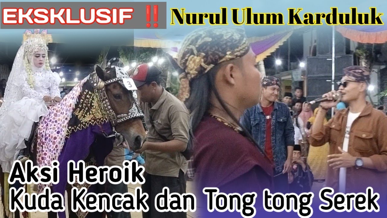 Bikin Heboh‼️Aksi Kuda Kencak dan tongtong serek pengiring khotmil qur'an di topoar karduluk Part 1