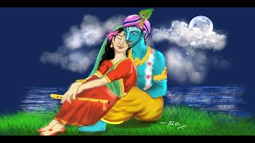 Radha Krishna Digital Art/How to draw Radha Krishna/ Sketchbook tutorial of Radha Krishna
