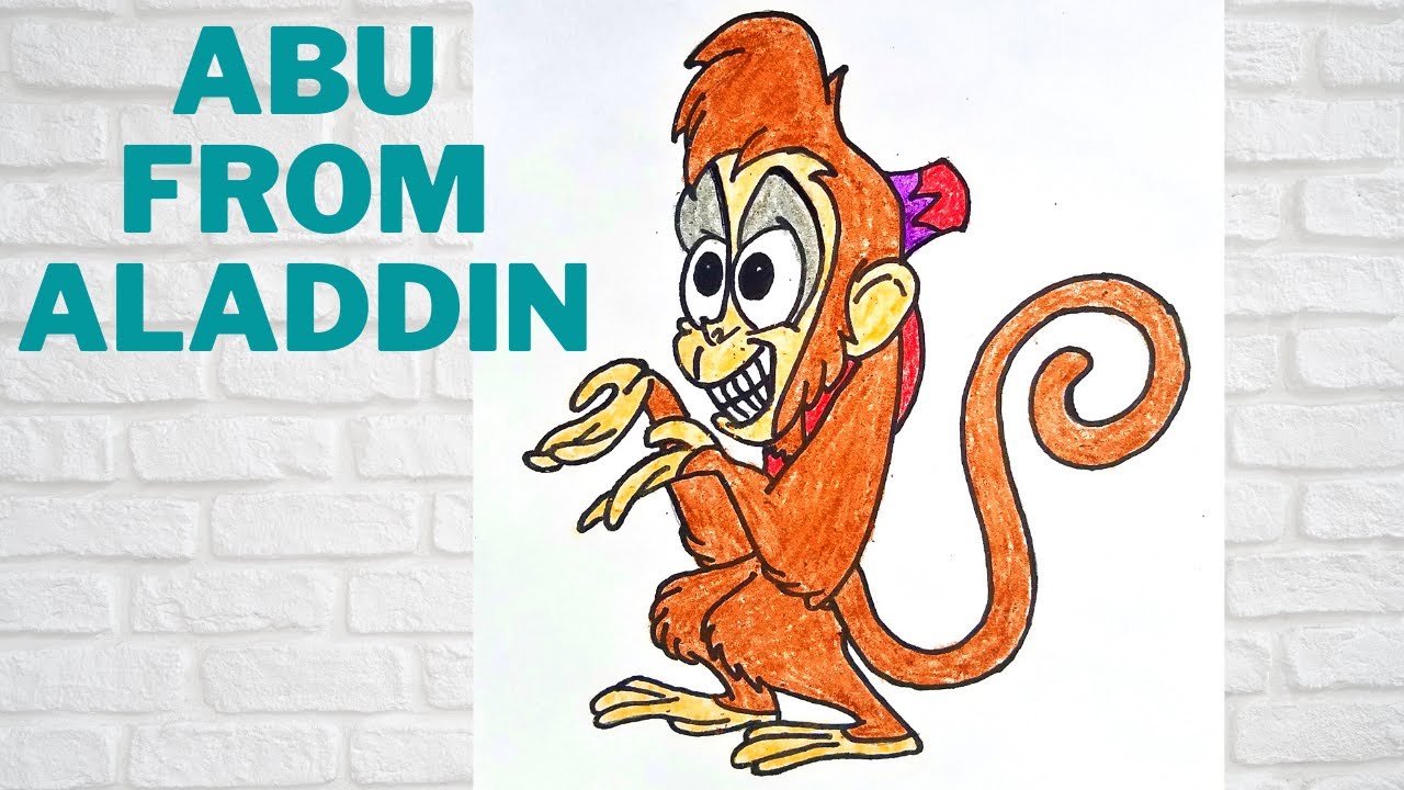 How To Draw Abu From The Animated Film Aladdin, 7 Steps - Toons Mag