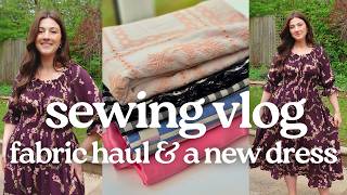 A day in my sewing room vlog ✨ Fabricgodmother haul & DIY Doen style dress for my spring wardrobe 💜