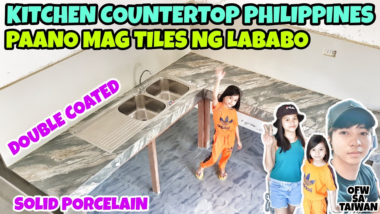 PAANO MAG TILES NG LABABO KITCHEN COUNTERTOP DESIGN PHILIPPINESSOLID PORCELAIN+DOUBLE COATED