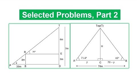 Angles of Elevation and Depression (Selected Problems, Part 2) - Lesson 3